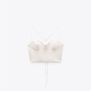 NWT Zara White Crop Top